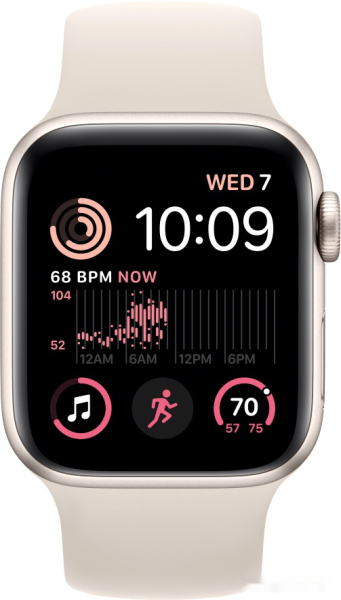 Apple Watch SE 2 40 мм (алюминиевый корпус, звездный свет/звездный свет, силиконовый ремешок)