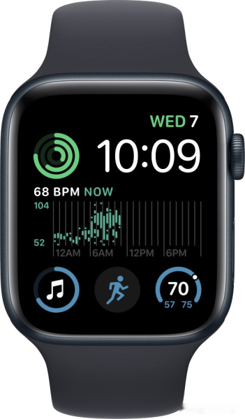 Apple Watch SE 2 40 мм (алюминиевый корпус, полуночный/полуночный, спортивный силиконовый ремешок)